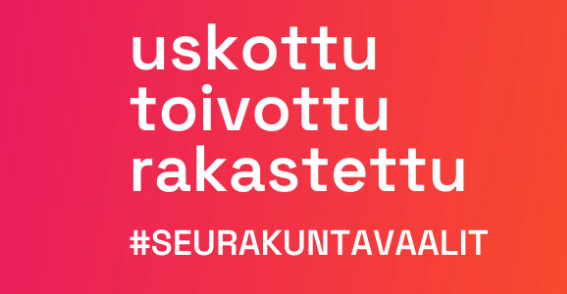 Seurakuntavaalien logo Uskottu, toivottu, rakastettu. #seurakuntavaalit.fi