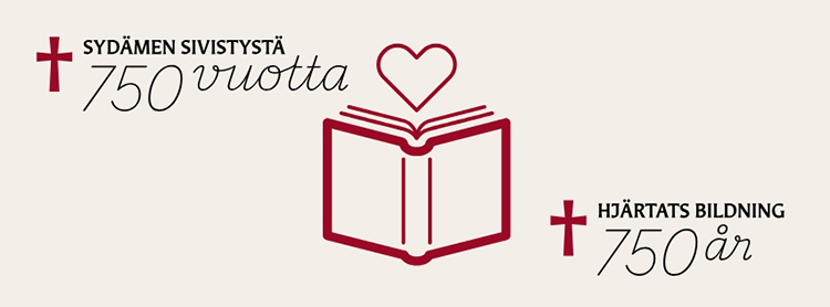 Sydämen sivistystä 750 vuotta juhlavuoden logo