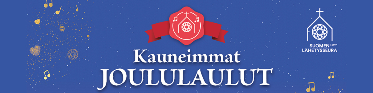Kauneimmat joululaulut-logo. Suomen Lähetysseura.