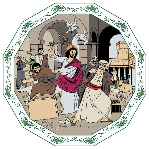Jeesus karkottaa kauppiaat temppelistä.