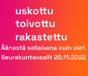 Seurakuntavaalien logo uskottu toivottu rakastettu